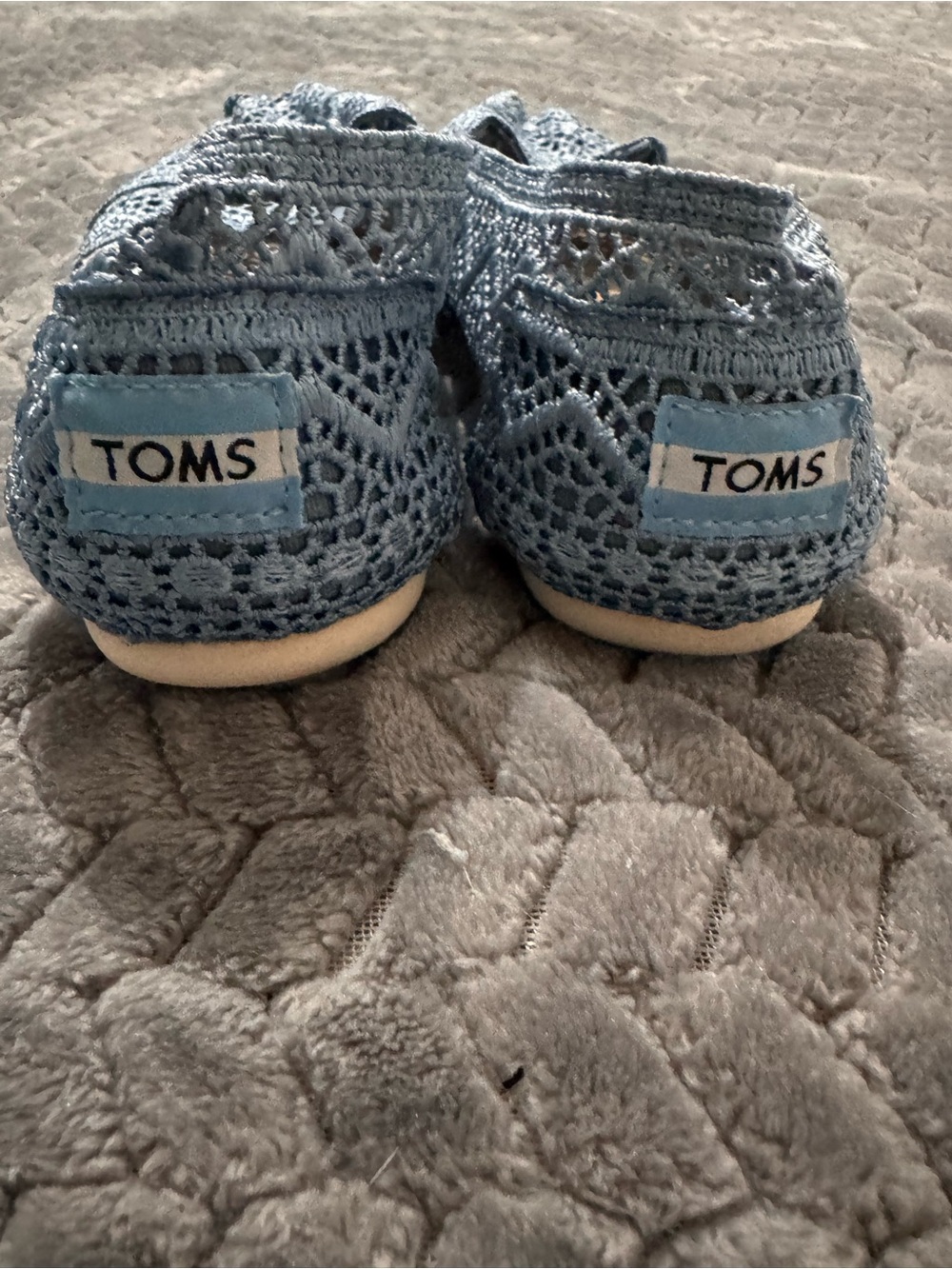 Toms Women’s Light Blue Crochet Slip-On Flats - Picture 4 of 6